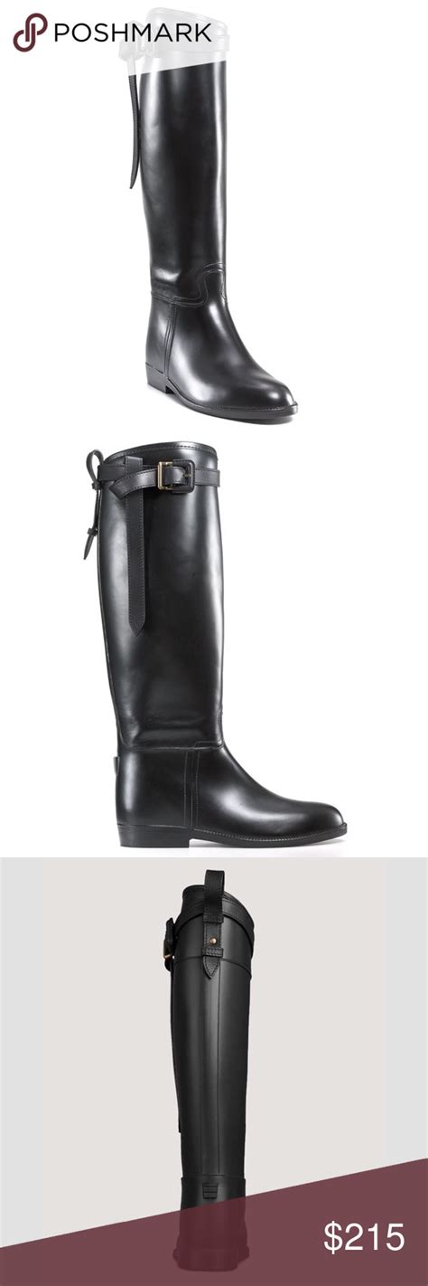 burberry boots rubber sole|burberry flat riding rain boots.